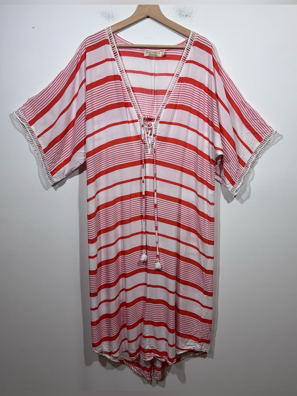 Beachgold Kaftan Cover-Up Dress Womens M Boho Resort Summer Vacation